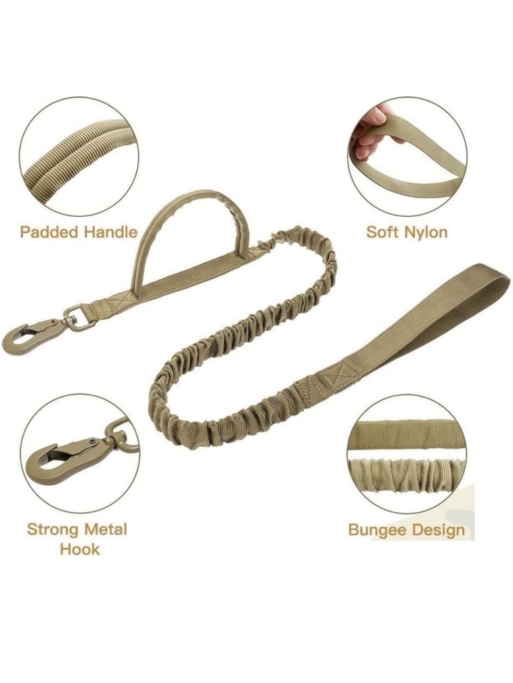 SALE!! Military tactical dog bungee training leash and seat belt buckle.